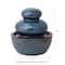 Glitzhome® 8.75" LED Turquoise Leaf Textured Ceramic Tabletop Fountain